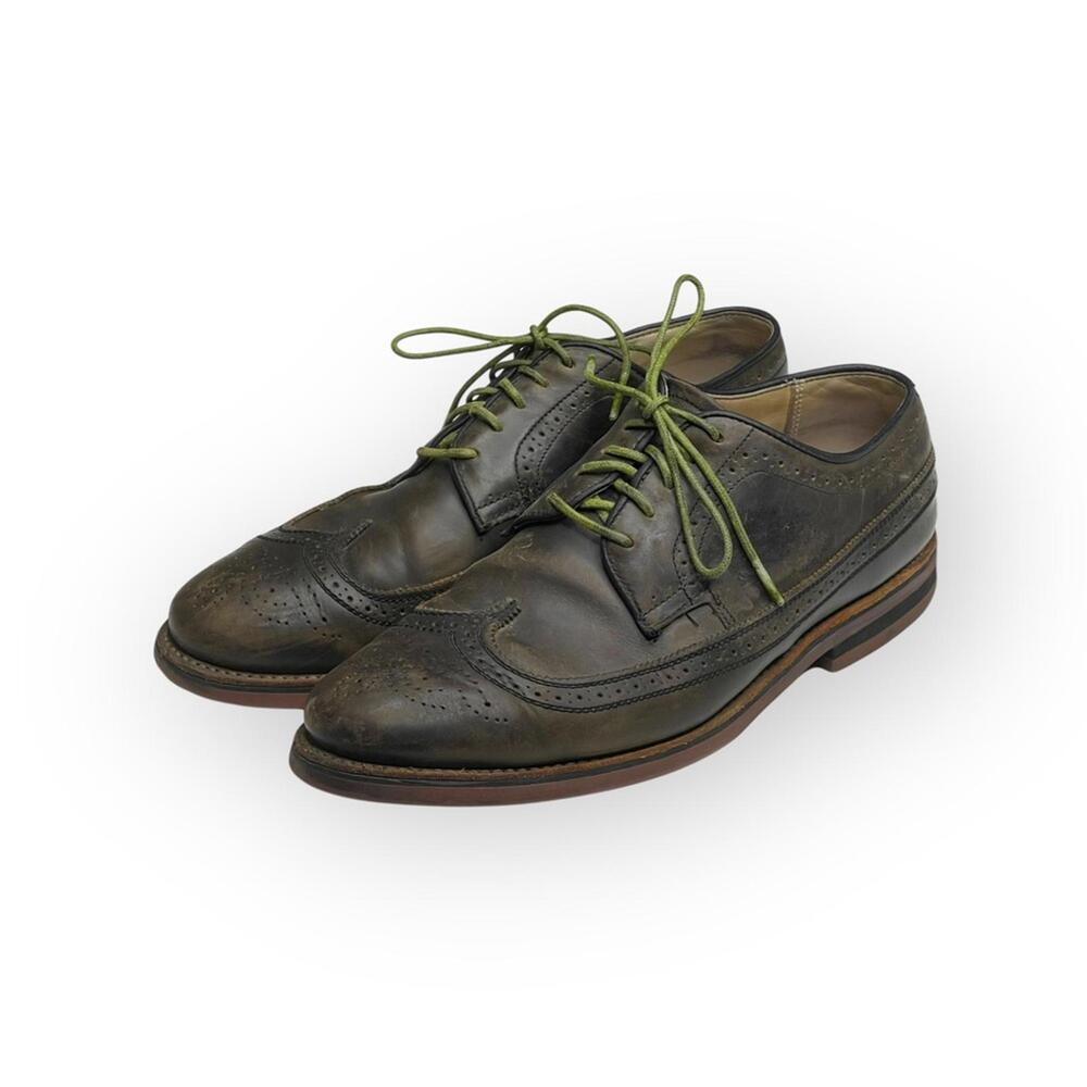 Scoop NYC x Walk Over 𖤐 Oxford Brogues Wingtips 𖤐 Olive Green 𖤐 9.5 𖤐 GQ Mag - Picture 7 of 16